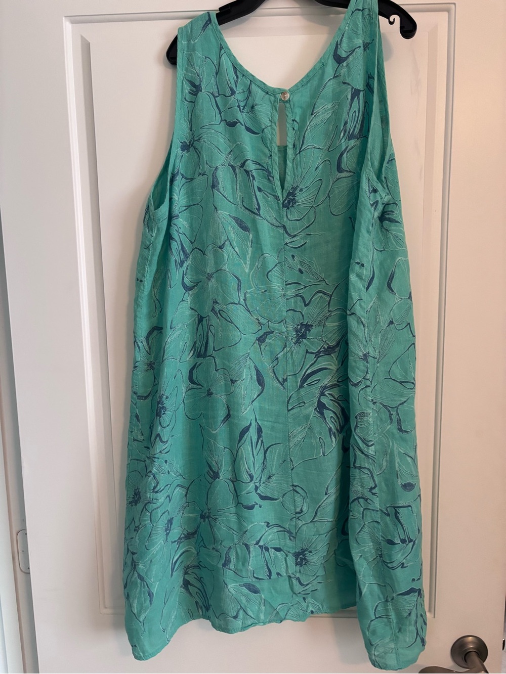 Vasna Italy Linen Lagenlook Shift Dress 1X Breathable Coastal